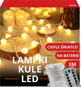 KarĂĄcsonyfa FĂ©nyfĂŒzĂ©r Led 3M Meleg FehĂ©r GolyĂłk FĂ©nyfĂŒzĂ©r KarĂĄcsonyi