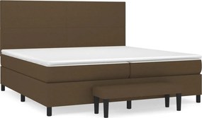 vidaXL sötétbarna szövet rugós ágy matraccal 200 x 200 cm
