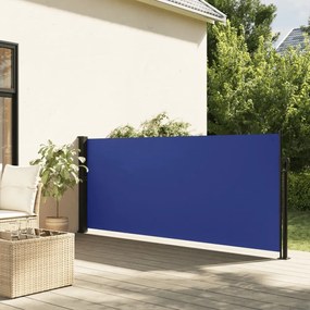 kék behúzható oldalsó napellenző 120 x 300 cm