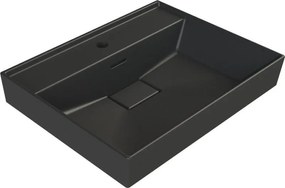 TMP SHARP 60 fali fürdőszobabútor - CeraStyle SHARP FEKETE mosdóval - 60 x 48 cm