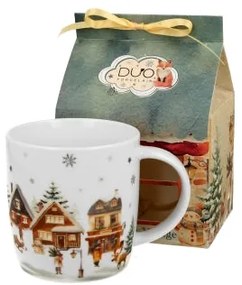 Karácsonyi porcelán bögre házikó díszcsomagolásban 400 ml Christmas Village