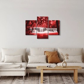 Kép - Vízesés, piros (90x60 cm)