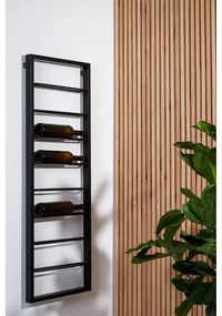 Fekete fali fém bortartó polcos állvány 42x120x6 cm Macaben – Light &amp; Living