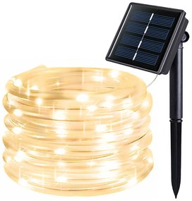 Napelemes dekor fényfüzér 10m, melegfehér