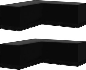 vidaXL 2 db L-alakú kerti bútor huzat 12 fűzőlyukkal 250 x 250 x 90 cm