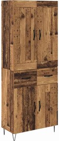 vidaXL Magasfiú fiókkal Öreg fa 69,5 x 34 x 180 cm Faanyag