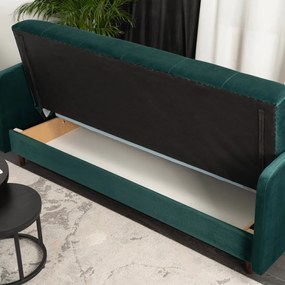 Sofa TIVOLI Zielona Welurowa