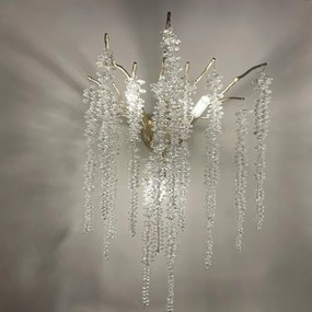 Fali kristály lámpa 3xG9/40W/230V Rózsaarany