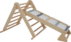 Montessori Pikler-háromszög 3 az 1-ben, természetes/színes, OPRIN