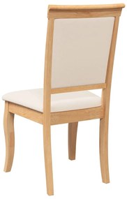 vidaXL 2 db természetes tömörfa gumiból készült étkezőszékek párnákkal