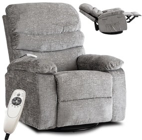 Elektromosan Vezérelhető Masszázsfunkciós Relaxfotel Fotel Szürke Színben. BRUCE