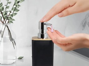 Fürdőszobai szett NATUREO 6 db, bambusz/fekete