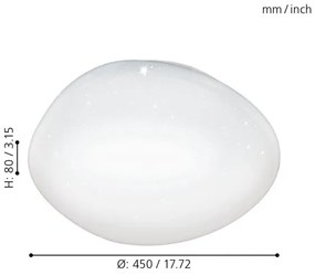 Eglo 98227 - LED dimmelhető mennyezeti lámpa SILERAS-A LED/24W/230V Ø 45 cm + távirányító