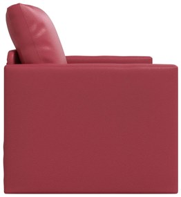 vidaXL Földi Kanapéágy 2 az 1-ben Burgundi vörös 74x77x81 cm Műbőr