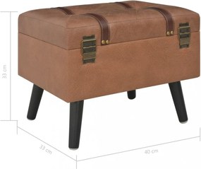 barna műbőr tárolóülőke 40 cm