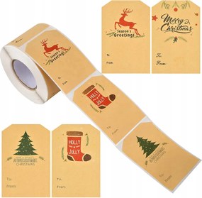 Karácsonyi Ajándék Matricák Öntapadós Címkék 300db 7,5x5cm