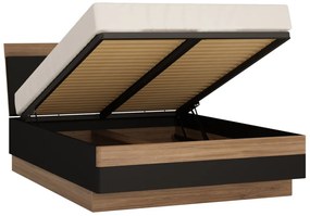 MORACO hálószoba szett, tölgy stirling/fekete matt