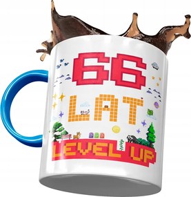 Kék Bögre Születésnapra 66 66-es 66-os Nyomtatott Fotóval