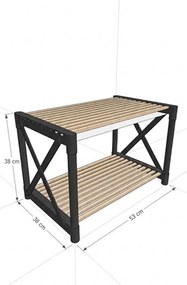 Pls dohányzóasztal, fekete, 53 cm
