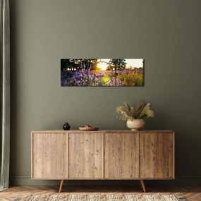 Egy levendulamező képe (órával) (90x30 cm)