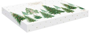 Karácsonyi porcelán tálca 35x23 cm fenyőfa dísszel