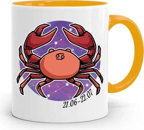 Csillagjegyek Csillagjegy Bögre Sárga Ajándék Rák nyomott mintával