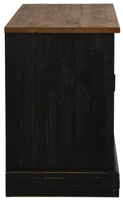 HALDEN fekete tömör fa TV szekrény tolóajtóval 110x40x60 cm