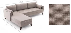 L-alakú sarokkanapé KORFU krémszínű balos