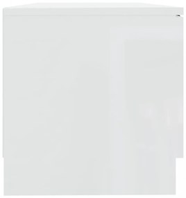 2 db magasfényű fehér szerelt fa TV-szekrény 80x35x36,5 cm