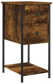 2 db füstös tölgy színű szerelt fa éjjeliszekrény 32x42x70 cm