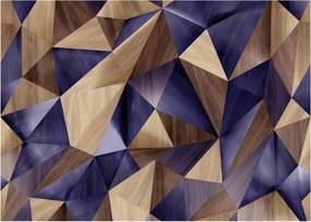 Kép - 3D fa háromszögek (üvegen) (70x50 cm)