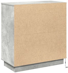 Led világítással ellátott oldalszekrény Beton Szürke 71x34,5x75 cm Műanyag