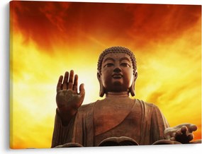 Kép - Buddha piros és sárga háttérrel (70x50 cm)