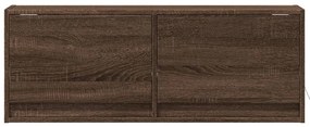 barna tölgyszínű fali TV-szekrény LED-del 100x31x35 cm