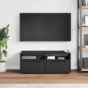 VISNES fekete szerelt fa TV-szekrény 100x40x38 cm