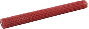 vidaXL piros PVC-bevonatú acél csirkeháló drótkerítés 25 x 1,5 m