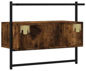 füstös tölgy színű szerelt fa fali TV szekrény 60,5x30x51 cm
