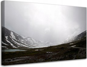 Vászonkép Természet Hegyek Téli tavak 80x50 cm