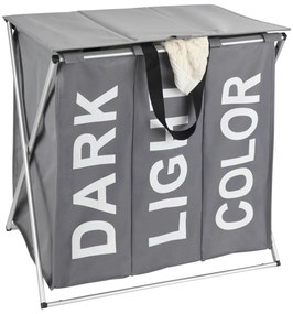 Trio 3 rekeszes szürke szennyestartó, 118 l - Wenko