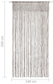 tópszínű makramé pamutfüggöny 140 x 240 cm
