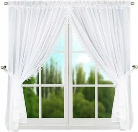 Gipszkartonnal Díszített Dekorációs Függöny Fehér Klasszikus Fátyol 400X150 CM Lg 11 A