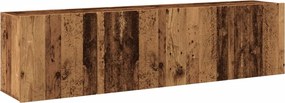 vidaXL 2 db antik fa színű falra szerelhető TV-szekrény 80 x 30 x 41cm