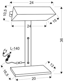 Asztali lámpa BANKIER 1xE14/40W/230V