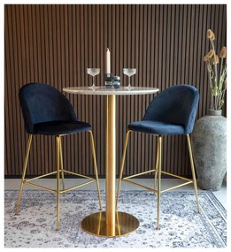 Kerek bárasztal márvány dekoros asztallappal ø 70 cm Bolzano – House Nordic