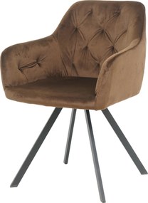 Velúr Kárpitozott Szék Étkező Nappaliba Barna Standheiz