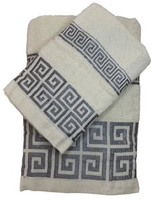 ELEGANT szett frottír törülköző + fürdőlepedő - krémszínű