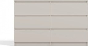 M6 120 fiókos szekrény, 120x75x30 cm, kasmír