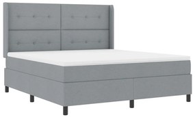 Boxspring Ágy Matraceval Világosszürke 180x200 cm Szövet
