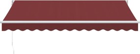 Burgundi vörös kézzel kihúzható napellenző 350 x 250 cm