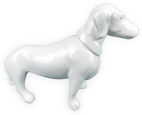 BUJUR fehér tacskó kutya szobor